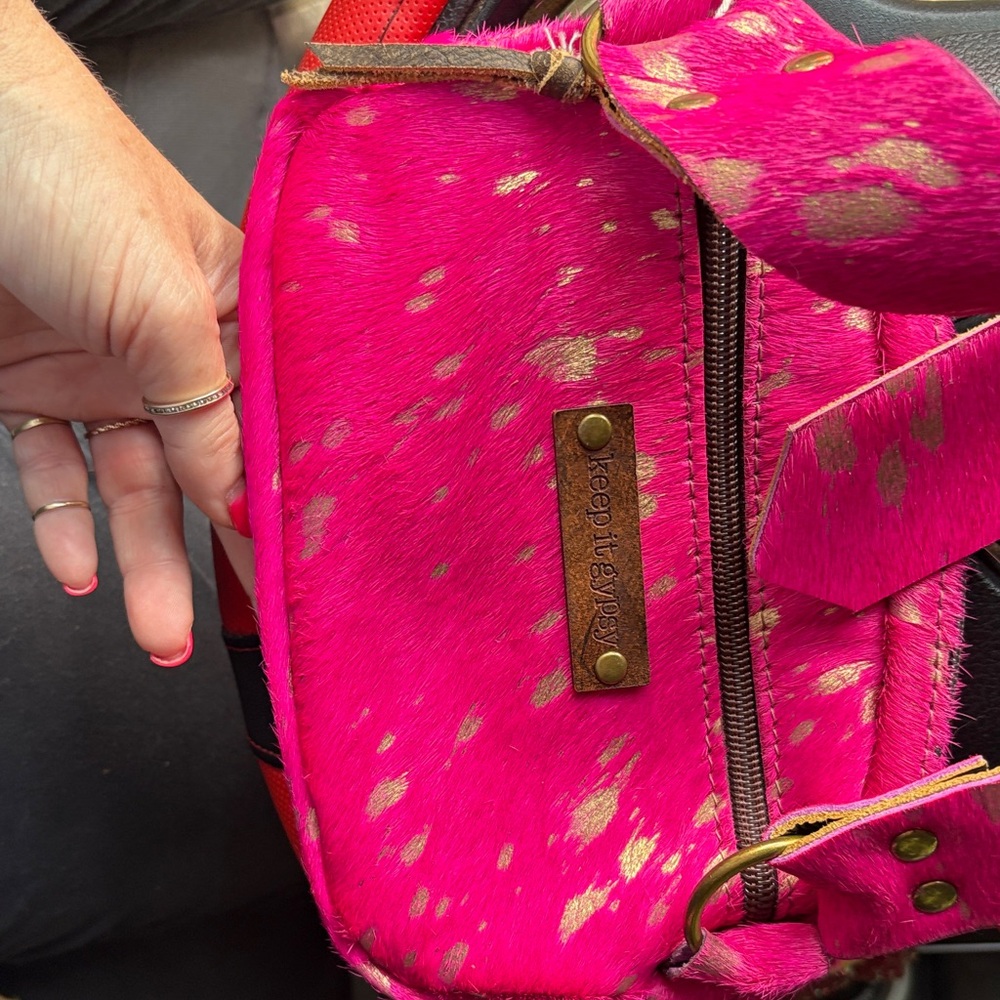 Keep It Gypsy Pink and Gold Crossbody Bag